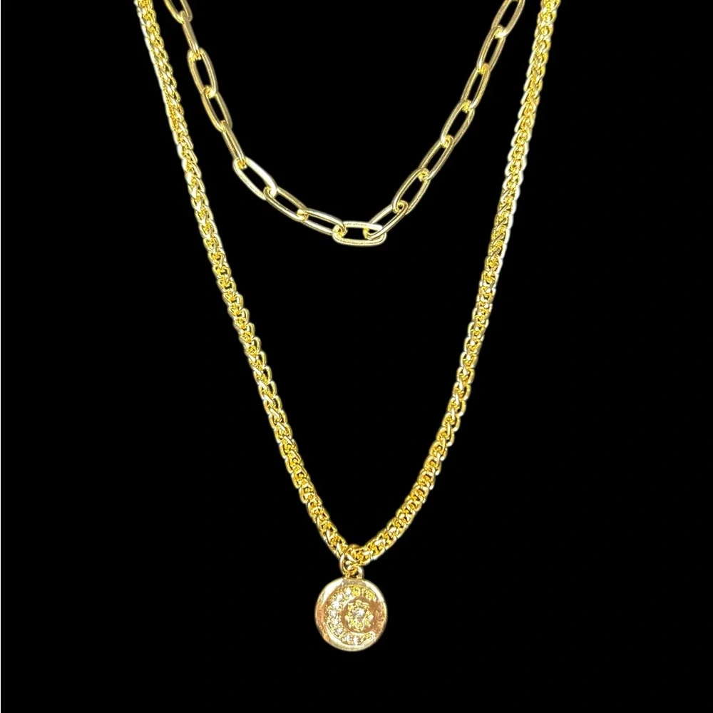 Elegant Gold Layered Necklace Set - Picture 1 of 2
